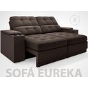Ver imagem 3 de Sofá com Porta Copos e Carregador Usb Eureka 1,70m Assento Retrátil e Reclinável Velosuede