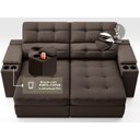 Ver imagem 6 de Sofá com Porta Copos e Carregador Usb Eureka 1,70m Assento Retrátil e Reclinável Velosuede