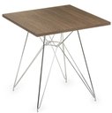 Ver imagem 1 de Mesa Eames 70 Cm Tampo Quadrado Imbuia Base Torre Cromada - 28735