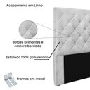Ver imagem 3 de Cabeceira Cama Box Casal 140 Cm Tania Linho Grigio S04 - D'Rossi