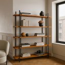 Ver imagem 7 de Estante Livreiro Reforçada Prateleira Espaçosa Sala de Estar Industrial Rustica 186 X 145cm Retro