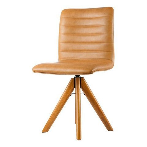 Poltrona Giratória Mesa de Jantar Alto Padrão Corino Marrom