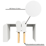 Mesa Infantil 80cm com Suporte para Livros e 1 Cadeira em Mdf e Madeira Natural:branco Tx - 5