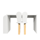 Ver imagem 2 de Mesa Infantil 80cm com Suporte para Livros e 1 Cadeira em Mdf e Madeira Natural:branco Tx