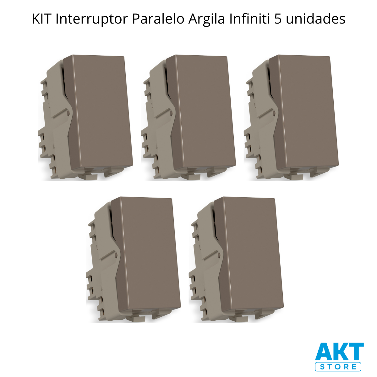 Kit 5 Módulo Interruptor Paralelo Argila Infiniti Margirius Cor:argila - 2