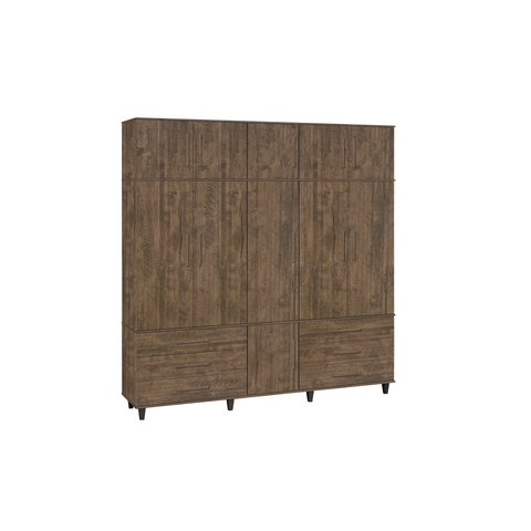 Guarda Roupa com Maleiro 11 Portas 6 Gavetas Completo Quarto Canela
