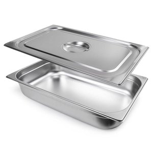 Cuba Inox 1/1 100 Mm com Tampa 1/1 sem Recorte Gourmet Mix + Brinde