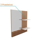 Ver imagem 4 de Espelheira Suspensa para Banheiro com 2 Prateleiras Bn3614 Tecnomobili Amêndoa/mármore Branco