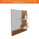 Ver imagem 5 de Espelheira Suspensa para Banheiro com 2 Prateleiras Bn3614 Tecnomobili Amêndoa/mármore Branco
