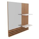 Ver imagem 2 de Espelheira Suspensa para Banheiro com 2 Prateleiras Bn3614 Tecnomobili Amêndoa/mármore Branco