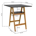 Ver imagem 2 de Mesa Bistrô Miami Madeira Maciça e Tampo Quadrado - Amêndoa - Tampo 80x80 Laqueado Preto