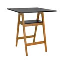 Ver imagem 1 de Mesa Bistrô Miami Madeira Maciça e Tampo Quadrado - Amêndoa - Tampo 80x80 Laqueado Preto