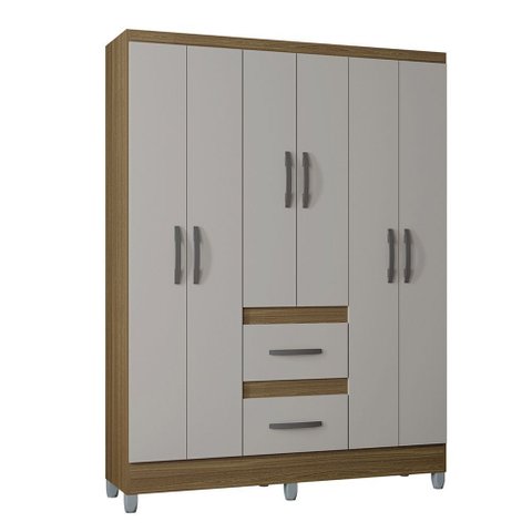 Guarda Roupa Poquema Capri 6 Portas 2 Gavetas