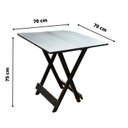 Ver imagem 3 de Conjunto Mesa Dobrável Área Externa 70x70cm com 4 Cadeiras Estofadas Madeira Preto/Laranja
