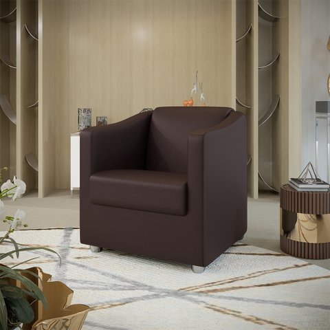 Poltrona Decorativa Mariana Corino Marrom Dal Poz Estofados