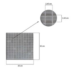 Pastilha Vidro 070 Cinza Claro (2,5x2,5 Cm) - Linea Vitral - 2