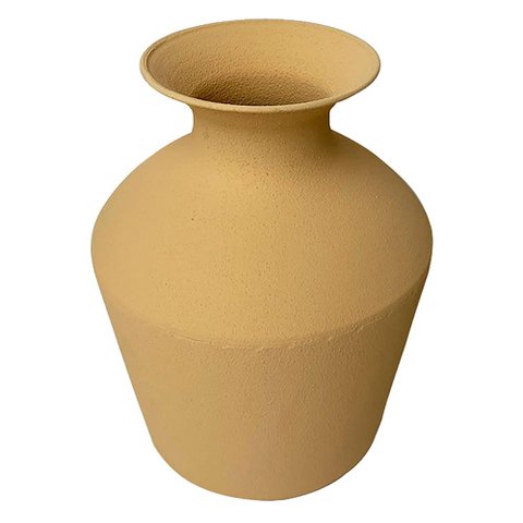 Vaso Decorativo em Metal Mostarda 29cm