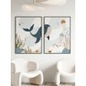 Kit 2 Quadros Decorativos Infantil Animais  Fundo Oceano No1 - 1