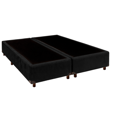 Cama Box Casal Blindado Nature Preto 138x188