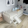 Bicama Solteiro Mdf Bp com Escadinha/escorrega 03 Grades e Cabeceira Megamobilia - 1