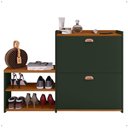 Ver imagem 1 de Sapateira Hall Entrada 2 Gaveta Basculante Puxador Concha Banco Prateleira Porta Sapatos Sala Quarto