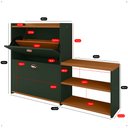 Ver imagem 7 de Sapateira Hall Entrada 2 Gaveta Basculante Puxador Concha Banco Prateleira Porta Sapatos Sala Quarto