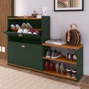 Ver imagem 3 de Sapateira Hall Entrada 2 Gaveta Basculante Puxador Concha Banco Prateleira Porta Sapatos Sala Quarto