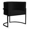 Poltrona Decorativa Sala Estar Recepção Escritório Luana Base Preta Veludo Preto - Montanaris Decor - 1