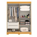 Ver imagem 4 de Guarda Roupa Solteiro Ayla 2 Portas 2 Gavetas com Espelho 100 Mdf Acp Móveis