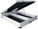 Ver imagem 1 de Cama Box Baú Casal Bipartido Corino Branco 42x138x188