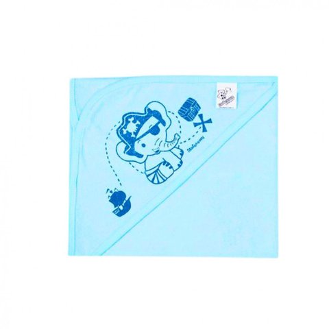 Toalha de Banho Bebe Mafessoni Simples C/capuz: Azul