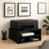 Suporte para Impressora Prateleira com Divisórias para Mesa:preto - 1