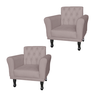 Kit 2 Poltronas Decorativas Pés Luis Vx para Clínica Classic Suede Rose - Dl Decor - 1