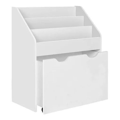 Organizador de Livros com Baú Infantil Piper 100% Mdf