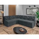 Ver imagem 4 de Sofá de Canto 6 Lugares Cinza Espuma D33 Aconchegante