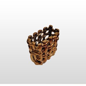 VASO INTRELACADO DOURADO CERAMICA