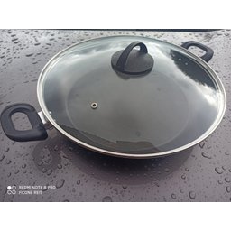 Wok Gourmet 30cm Vermelha - 5 Camadas Antiaderente Tampa De Vidro - Ficone Reis - 5