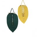 Ver imagem 1 de Painel Folha Macramê Verde Amarela 7 Pedras 2 Un