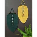 Ver imagem 2 de Painel Folha Macramê Verde Amarela 7 Pedras 2 Un