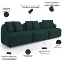 Ver imagem 4 de Sofá 4 Lugares para Sala de Estar Living 288cm Arlo F04 Veludo Verde - Lyam Decor
