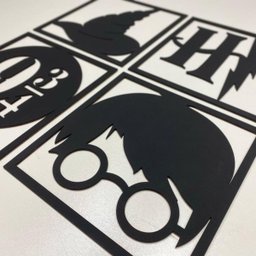 Kit 4 Quadros Decorativos Harry Potter Mdf 20x20 Preto - 5