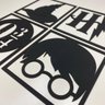 Kit 4 Quadros Decorativos Harry Potter Mdf 20x20 Preto - 5
