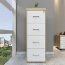 Ver imagem 1 de Armario Arquivo Artany 4 Gavetas Carvelho/Branco