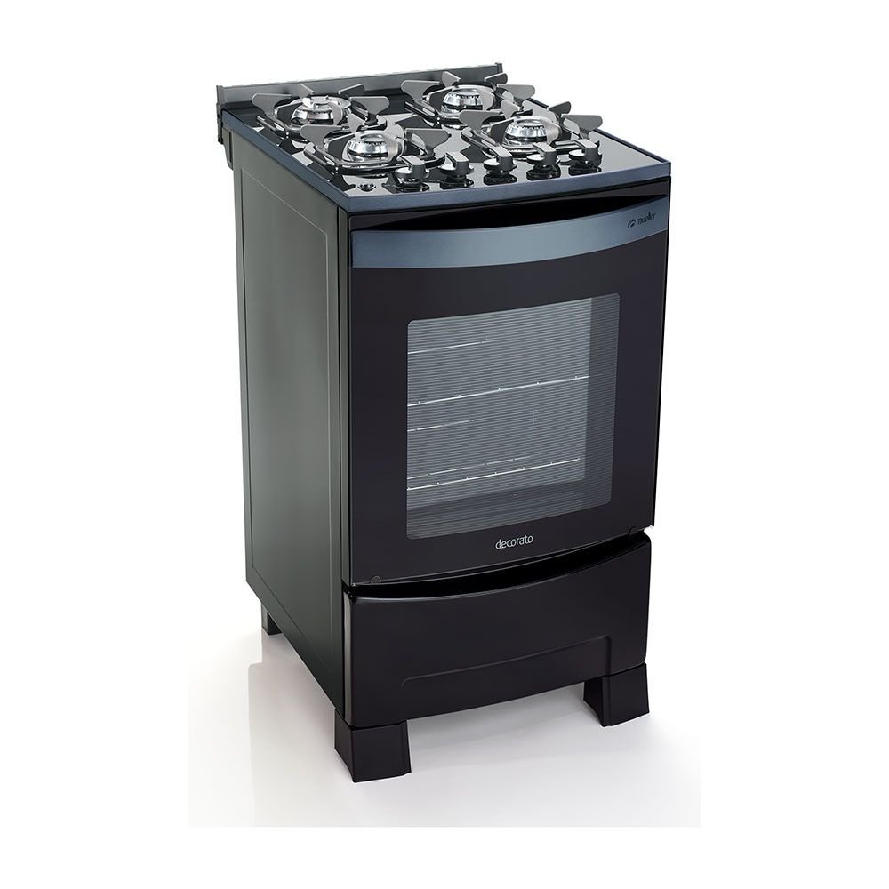 Fogão Mueller Decorato Vetro Piso 4 Bocas Preto Fosco G3 601230050 Bivolt - 2