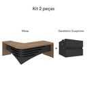 Ver imagem 6 de Mesa para Escritório em L Diretor em Tamburato com com Chave 2 Gavetas Nogal e Preto Artany