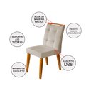 Ver imagem 2 de Kit 4 Cadeiras Jantar Luxo Agatá Estofadas Veludo Bege com Alça Madeira Maciça Mel