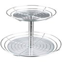 Ver imagem 1 de Fruteira Dupla de Mesa Bancada Aramada com Vidro Redonda Masutti 2 Andares Suporte para Frutas