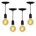 Ver imagem 1 de Kit 4 Lustre Pendente Tubo Cilindro Alumínio Preto Fio 120cm