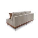 Ver imagem 3 de Sofá 3 Lugares Luxo Modulado Linho Bege Médio 2,0m Chaise Lado Esquerdo