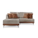 Ver imagem 2 de Sofá 3 Lugares Luxo Modulado Linho Bege Médio 2,0m Chaise Lado Esquerdo